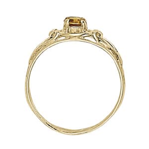 Round Gemstone Ring, Side view in white gold or platinum