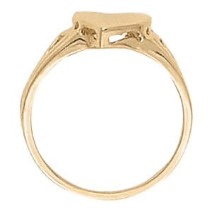 Heart Fashion Ring, Side view in white gold or platinum