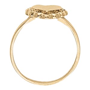 Heart Fashion Ring, Side view in white gold or platinum