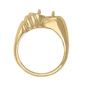 Pearl Gemstone Ring, Side view in white gold or platinum