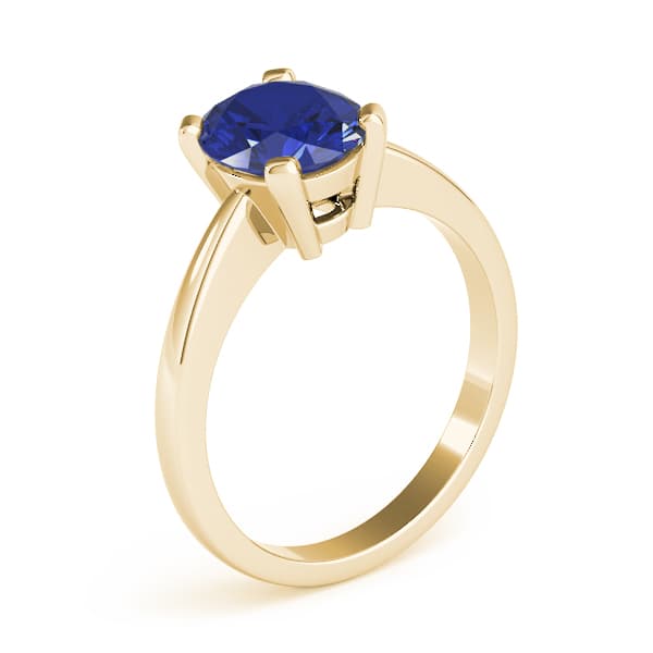 Solitaire Oval Color Ring, Angle view in yellow gold