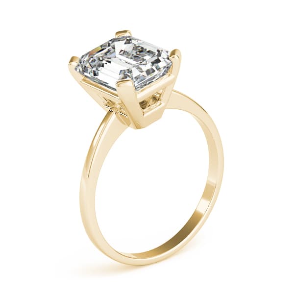 Emerald Cut Solitaire Engagement Ring, style 80030, Angle view in yellow gold