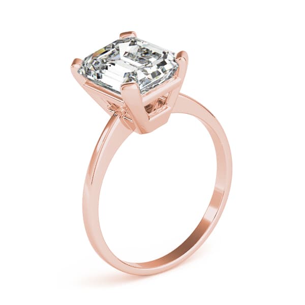 Emerald Cut Solitaire Engagement Ring, style 80030, Angle view in rose gold