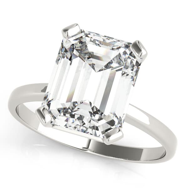 Emerald Cut Solitaire Engagement Ring — style 80030 in 10k White Gold