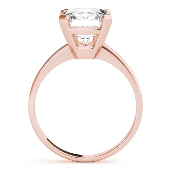 Emerald Cut Solitaire Engagement Ring, style 80030, Side view in rose gold