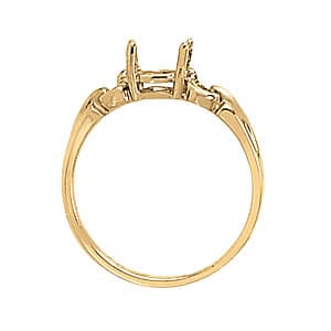 Oval Gemstone Ring, Side view in white gold or platinum