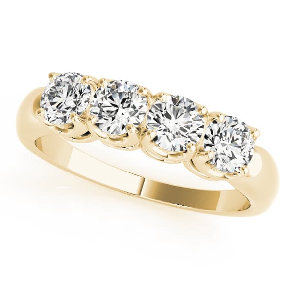 4-Stone Wedding Band (1 ct. tw.), Front view in yellow gold
