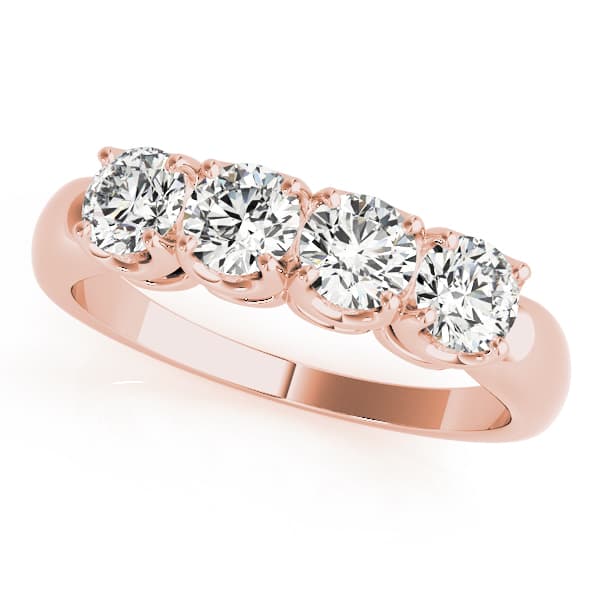 4-Stone Wedding Band (1 ct. tw.), Front view in rose gold