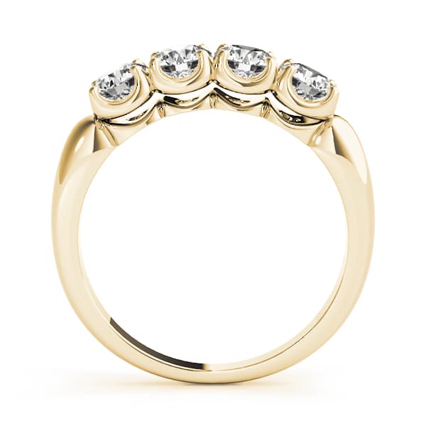4-Stone Wedding Band (1 ct. tw.), Side view in yellow gold
