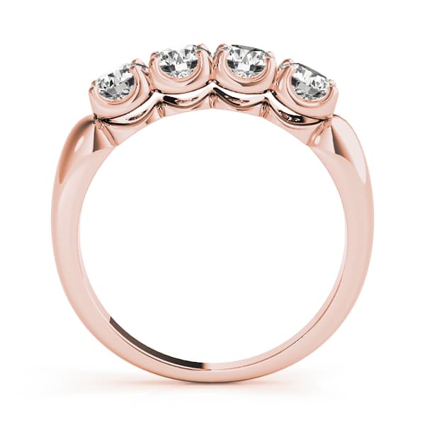 4-Stone Wedding Band (1 ct. tw.), Side view in rose gold