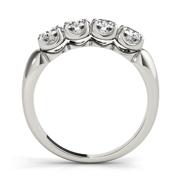 4-Stone Wedding Band (1 ct. tw.), Side view in white gold or platinum