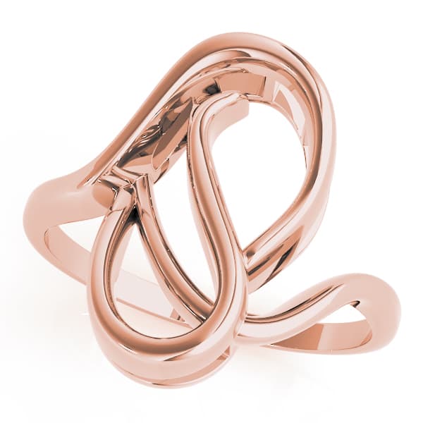 Solitaire Abstract Engagement Ring, style 80041, Front view in rose gold