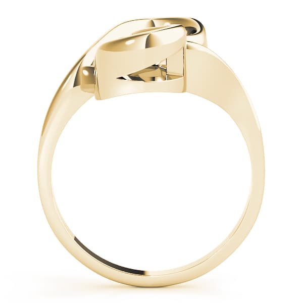 Solitaire Abstract Engagement Ring, style 80041, Side view in yellow gold