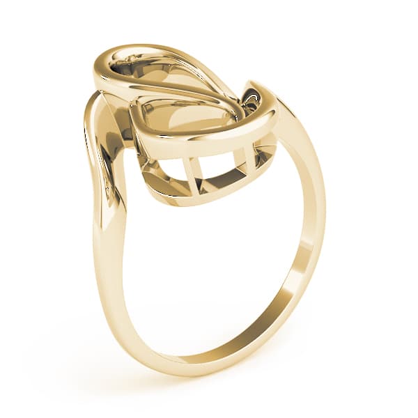 Solitaire Abstract Engagement Ring, style 80041, Top view in yellow gold