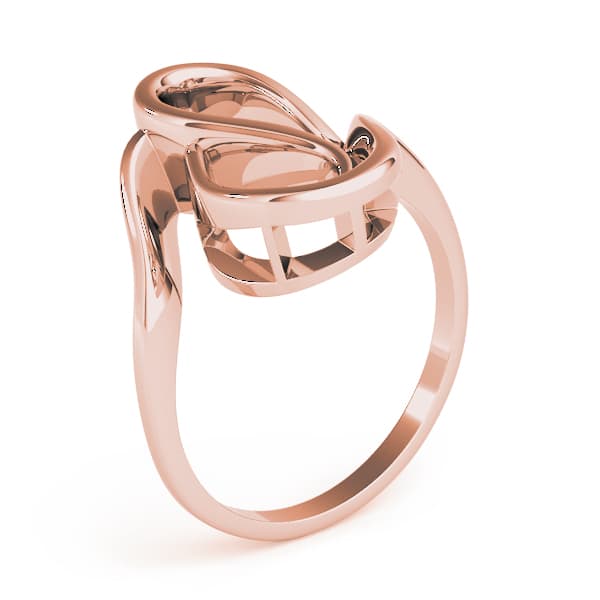Solitaire Abstract Engagement Ring, style 80041, Top view in rose gold