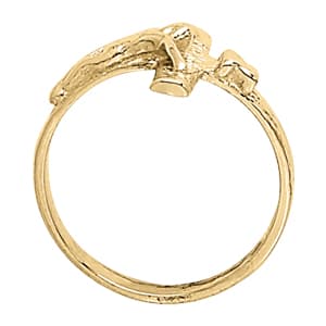 Religious Cross Fashion Ring, Side view in white gold or platinum