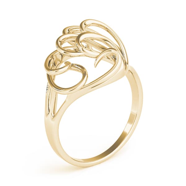 Freeform Solitaire Engagement Ring, style 80057, Angle view in yellow gold