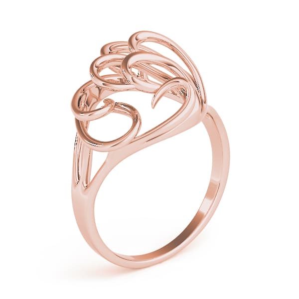 Freeform Solitaire Engagement Ring, style 80057, Angle view in rose gold