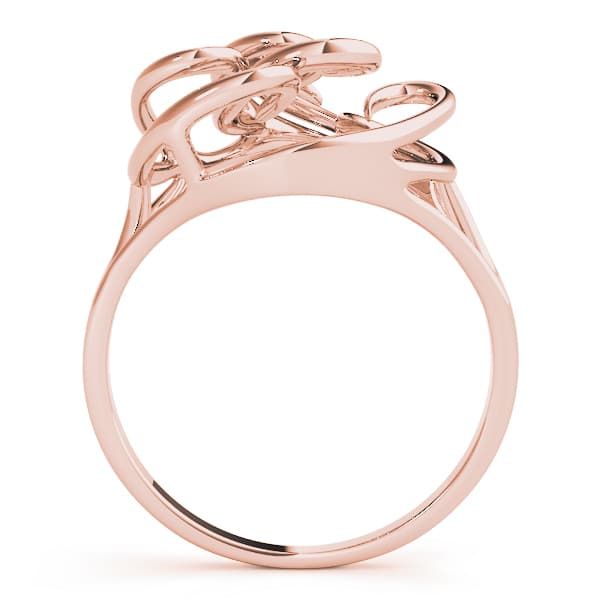 Freeform Solitaire Engagement Ring, style 80057, Side view in rose gold
