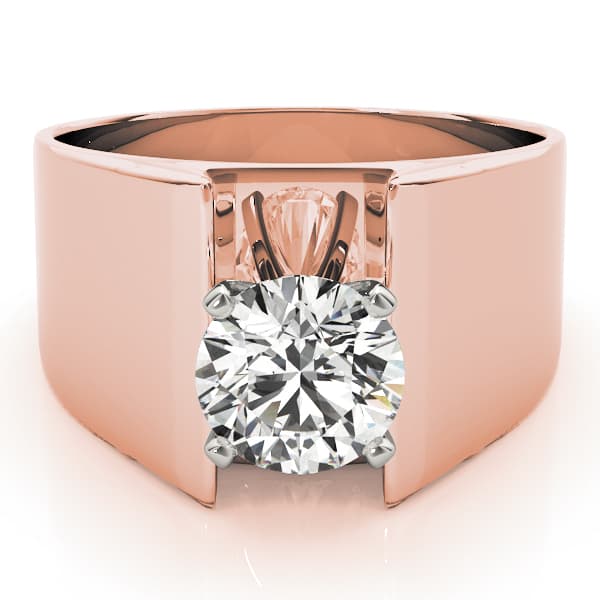 Solitaire Engagement Ring, style 80066, On hand view in rose gold