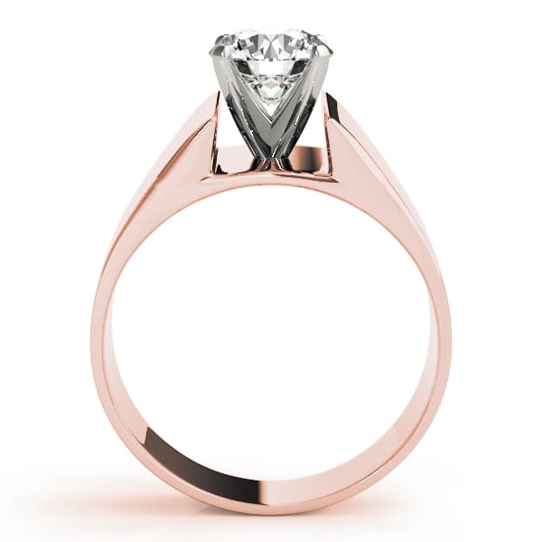 Solitaire Engagement Ring, style 80066, Side view in rose gold
