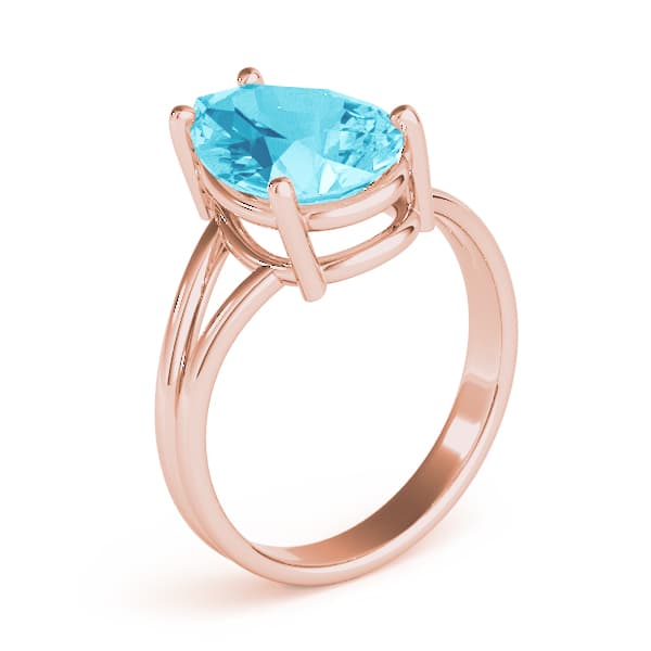 Pear Gemstone Ring, Angle view in rose gold