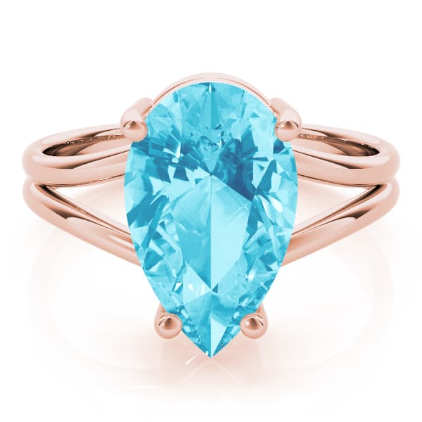 Pear Gemstone Ring, On hand view in rose gold
