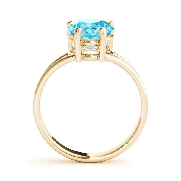Pear Gemstone Ring, Side view in yellow gold