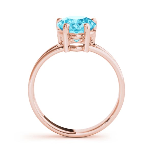 Pear Gemstone Ring, Side view in rose gold