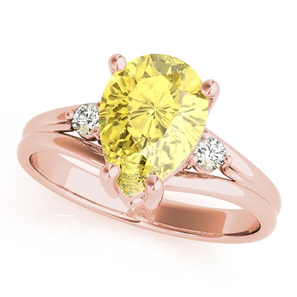 Solitaire Plus Pear Color Rings (0.08 ct. tw.), Front view in rose gold