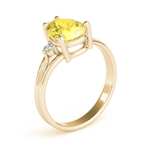 Solitaire Plus Pear Color Rings (0.08 ct. tw.), Angle view in yellow gold