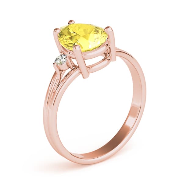 Solitaire Plus Pear Color Rings (0.08 ct. tw.), Angle view in rose gold