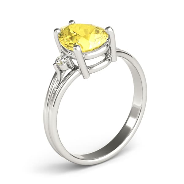 Solitaire Plus Pear Color Rings (0.08 ct. tw.), Angle view in white gold or platinum