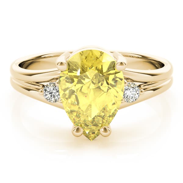 Solitaire Plus Pear Color Rings (0.08 ct. tw.), On hand view in yellow gold
