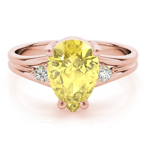Solitaire Plus Pear Color Rings (0.08 ct. tw.), On hand view in rose gold