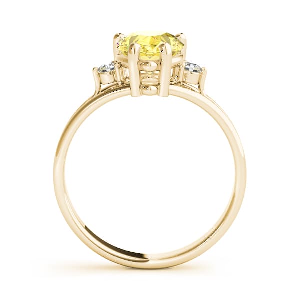 Solitaire Plus Pear Color Rings (0.08 ct. tw.), Side view in yellow gold