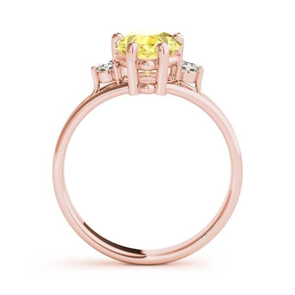 Solitaire Plus Pear Color Rings (0.08 ct. tw.), Side view in rose gold