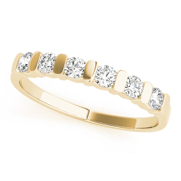 Bar Set Wedding Band (3/8 ct. tw.), Front view in yellow gold