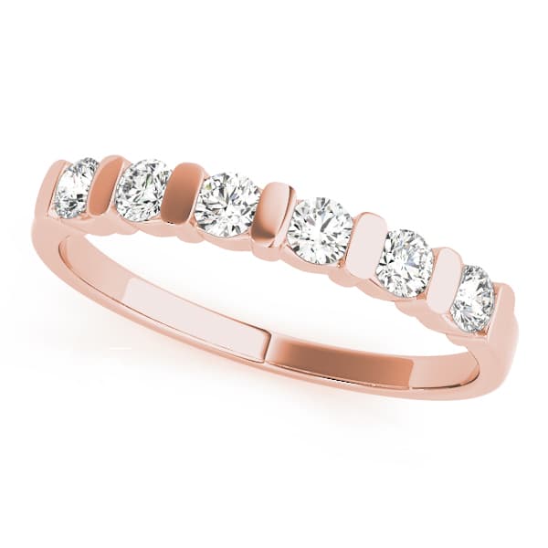 Bar Set Wedding Band (3/8 ct. tw.), Front view in rose gold