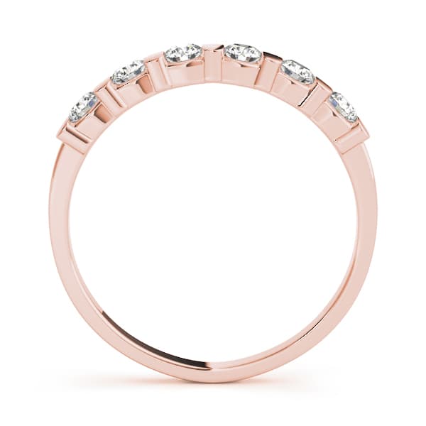 Bar Set Wedding Band (3/8 ct. tw.), Side view in rose gold