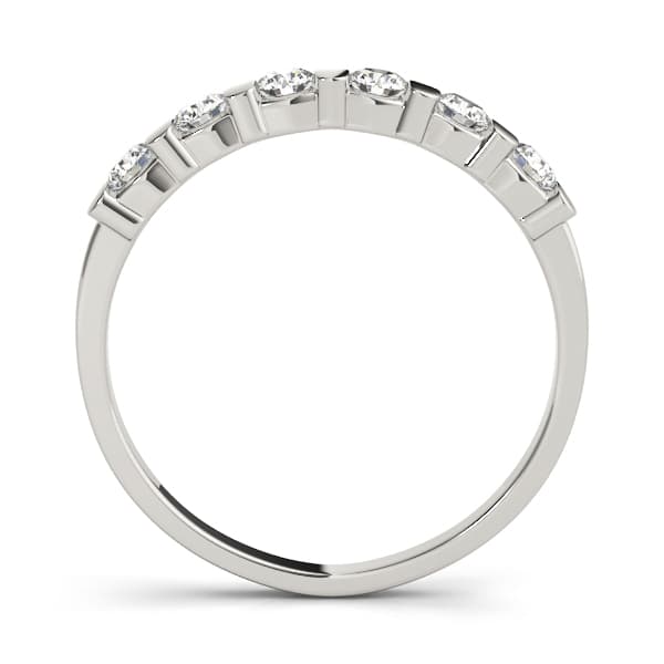 Bar Set Wedding Band (3/8 ct. tw.), Side view in white gold or platinum