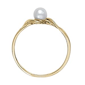 Pearl Color Ring, Side view in white gold or platinum