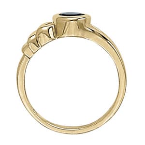 Round Gemstone Ring (0.47 ct. tw.), Side view in white gold or platinum