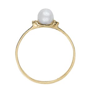 Pearl Gemstone Ring (0.02 ct. tw.), Side view in white gold or platinum