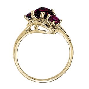 Round Gemstone Ring (1/2 ct. tw.), Side view in white gold or platinum
