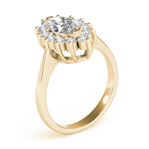 Marquise Halo Engagement Ring, style 80096, Angle view in yellow gold