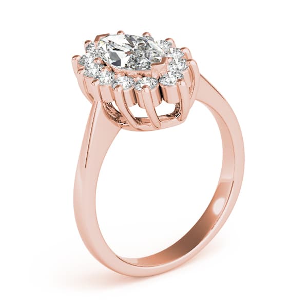 Marquise Halo Engagement Ring, style 80096, Angle view in rose gold