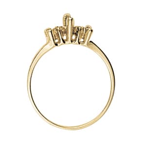 Marquise Gemstone Ring (1/4 ct. tw.), Side view in white gold or platinum