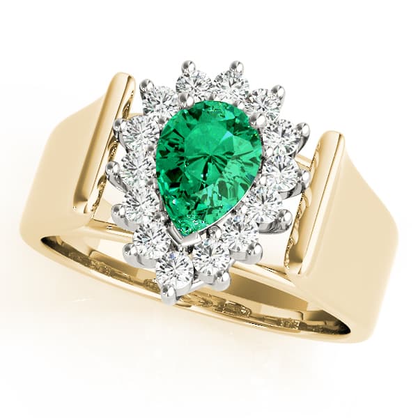 Pear Gemstone Ring (1/3 ct. tw.), Front view in yellow gold