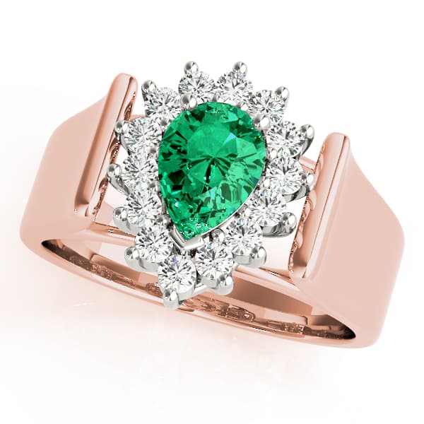 Pear Gemstone Ring (0.3 ct. tw.), Front view in rose gold